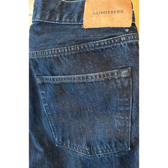 J. Lindeberg Roy Blue Moss Men's Denim Jeans 34 X 34, Dark Wash Straight Leg - Picture 6 of 6